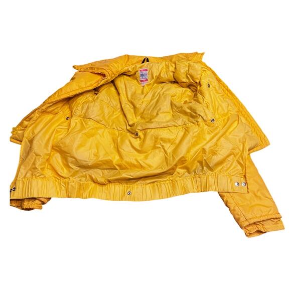 Vintage 70s Frostline Kit Ski Jacket XS Yellow Blue Nylon Ripstop Cropped Puffer - Picture 7 of 7